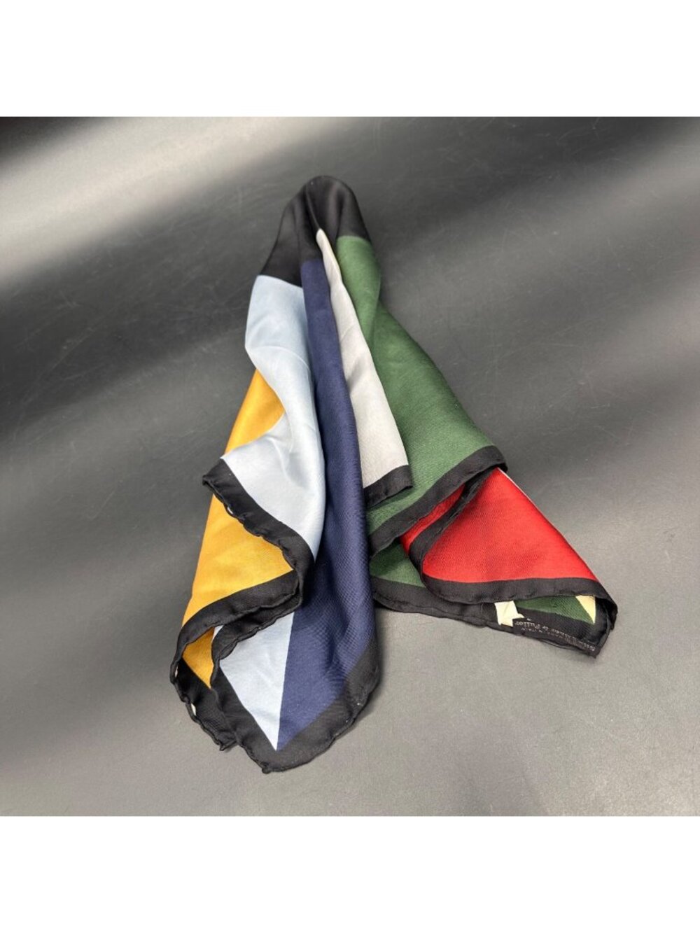 Silk Geometric Pocket Square Scarf Vintage Made In Italy Stix Baer & Fuller